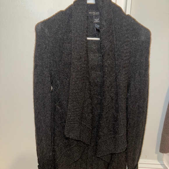 Ralph Lauren Charcoal Knit Cardigan - Picture 1 of 5
